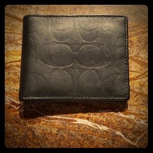 COACH, Slim Billfold In Signature Canvas